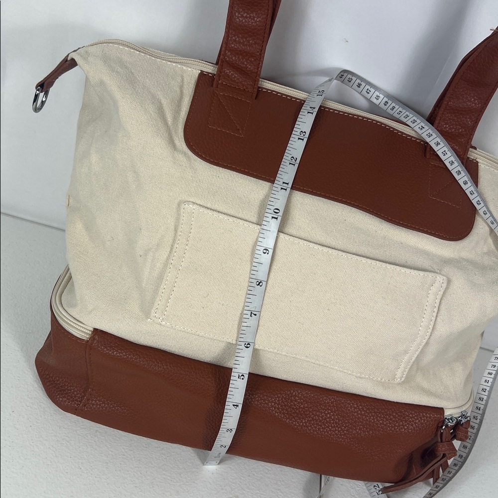 Graf Lantz Weekender Bag Tote Bag Cream & Brown - Picture 5 of 10